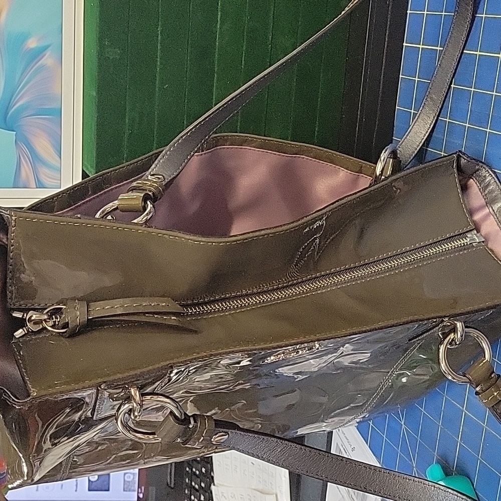 Coach Sage Patent Leather Tote Bag Preloved - Picture 10 of 16
